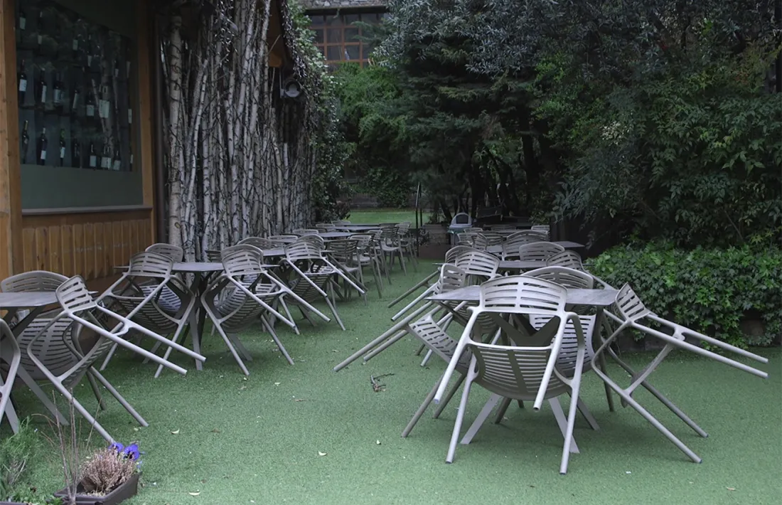 Un establiment de restauració tancat a Andorra la Vella.