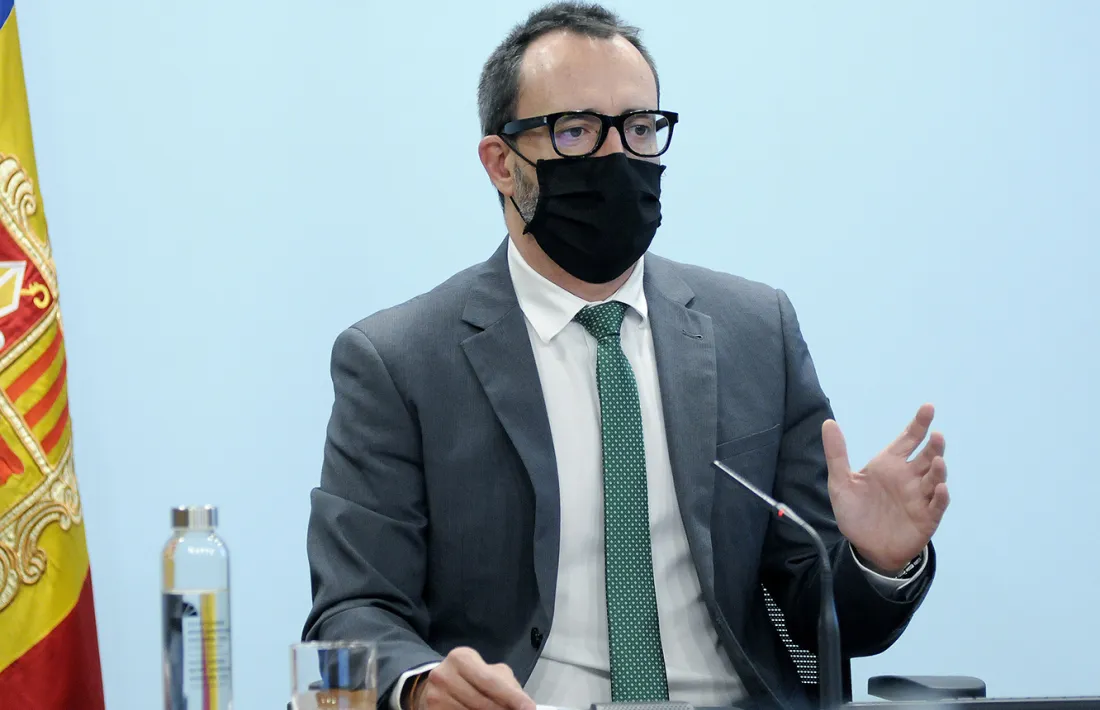 El ministre d'Afers Socials, Habitatge i Joventut, Víctor Filloy, en una roda de premsa.