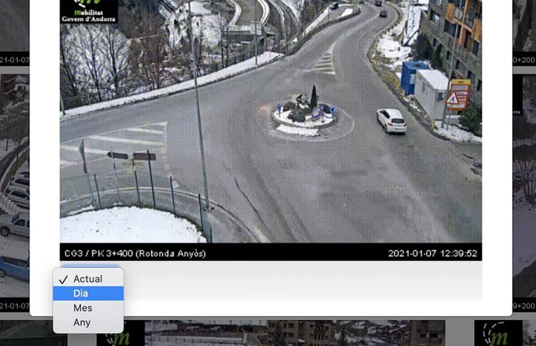 Es pot veure quin trànsit hi va haver el dia, el mes o l'any anterior.