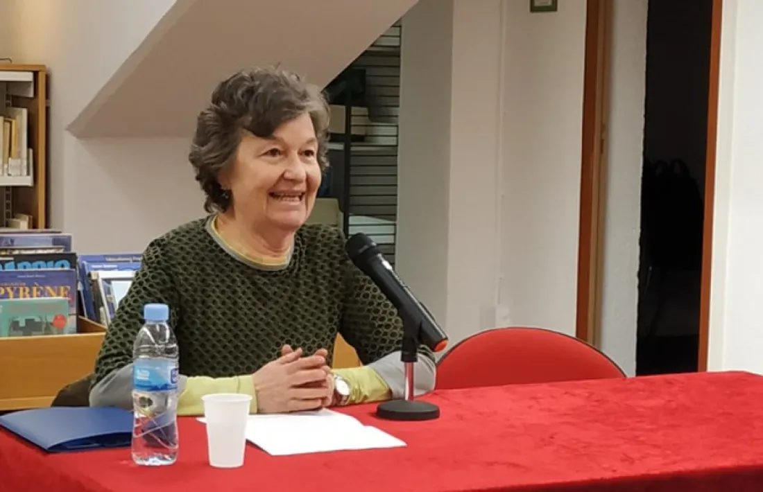 Maria Barbal, en un acte recent convocat a la biblioteca comunal d’Encamp. 