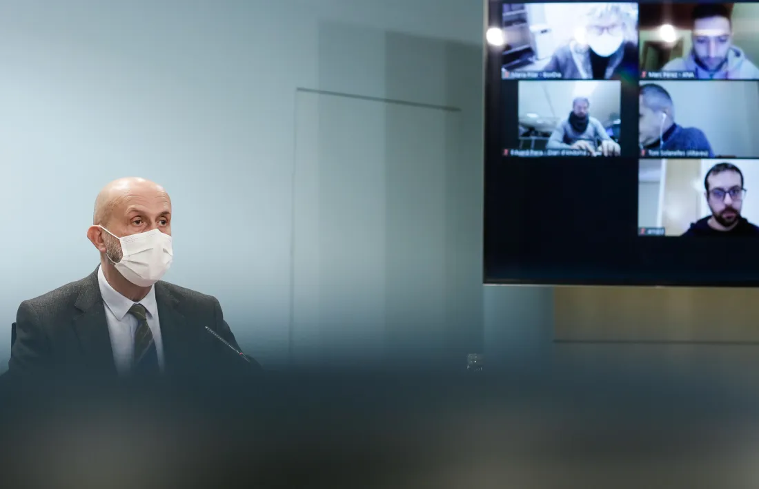 El titular de Salut, Joan Martínez Benazet, ahir en la roda de premsa posterior al consell de ministres.