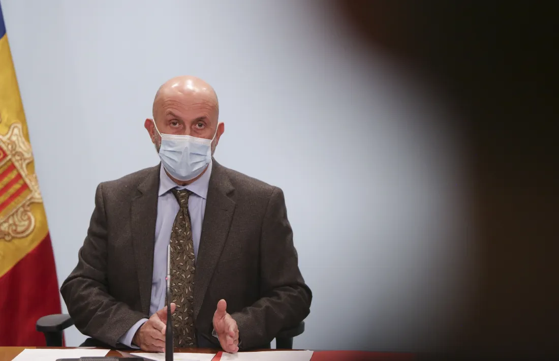 El ministre de Salut, Joan Martínez Benazet, durant la roda de premsa. 