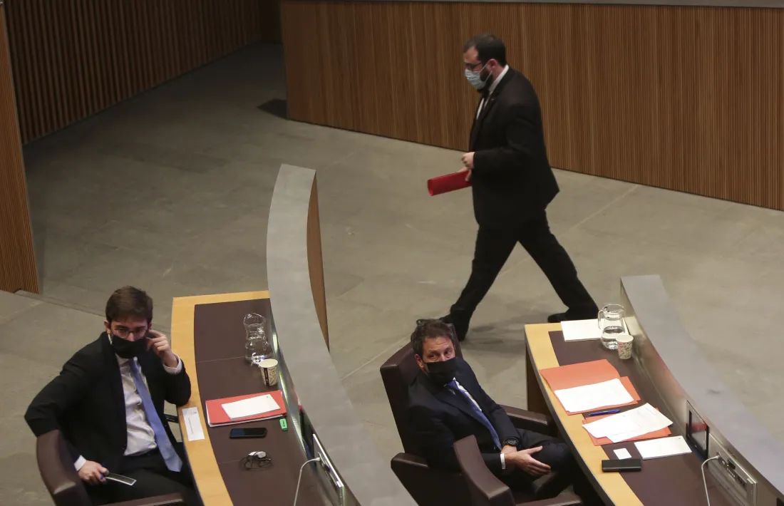 Els consellers generals socialdemòcrates en una sessió parlamentària.