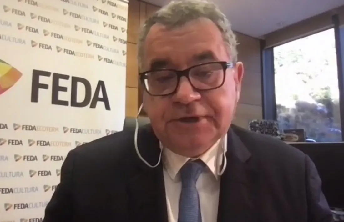 El director general de FEDA, Albert Moles, durant la roda de premsa telemàtica.