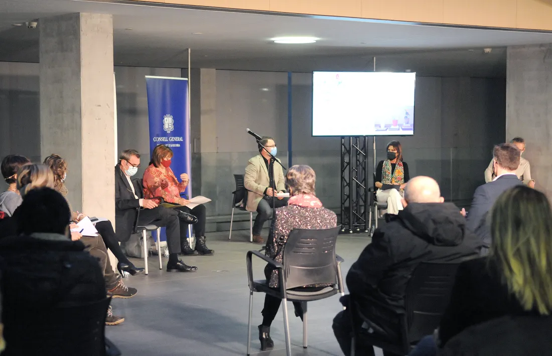 Un moment de la taula rodona, aquesta tarda.