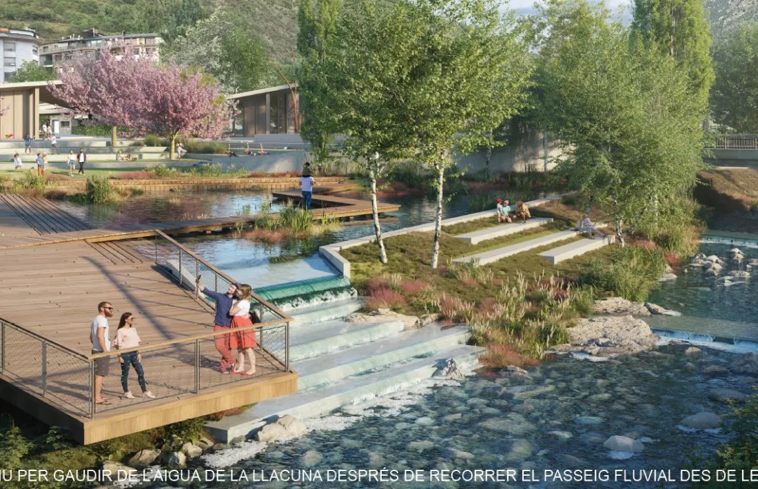 Imatge del projecte guanyador del concurs d’idees per al nou parc d’Encamp, ‘El bany de l’Ossa’.