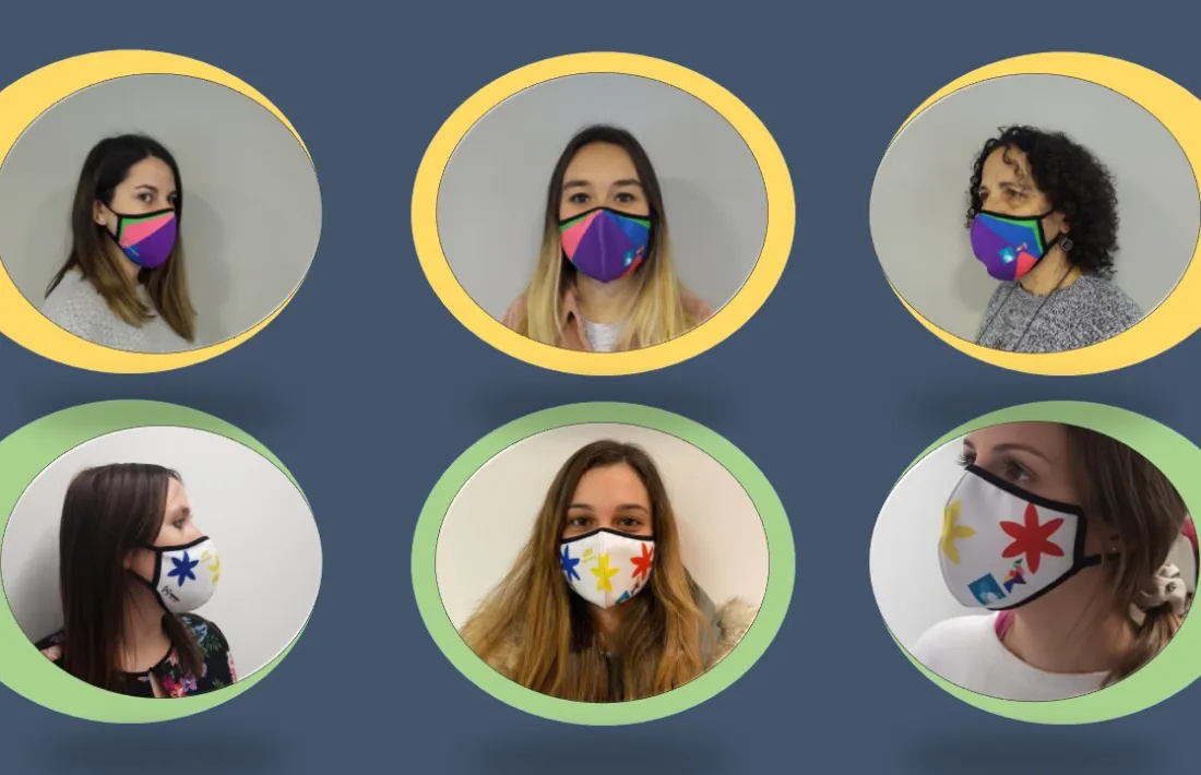 Mostra de les mascaretes dissenyades.