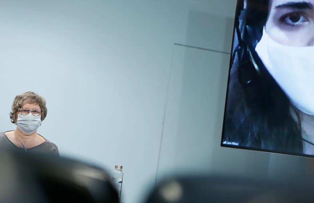 La cap d'àrea de Prevenció de la Salut, Rosa Vidal, en la compareixença d'aquest migdia.