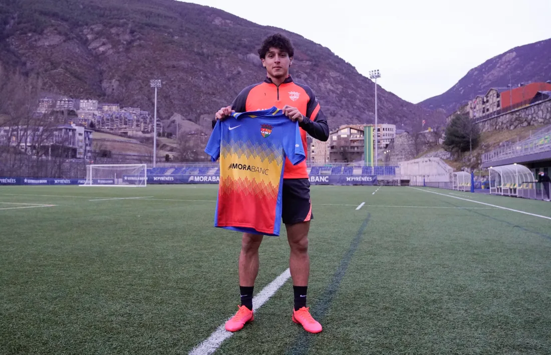 Kike Saverio va arribar ahir a la tarda. Foto: FC Andorra