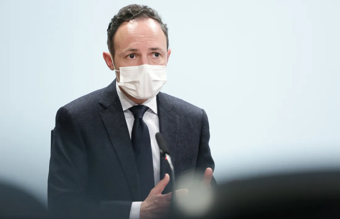 El cap de Govern, Xavier Espot, en la compareixença d’ahir a la tarda posterior al consell de ministres.