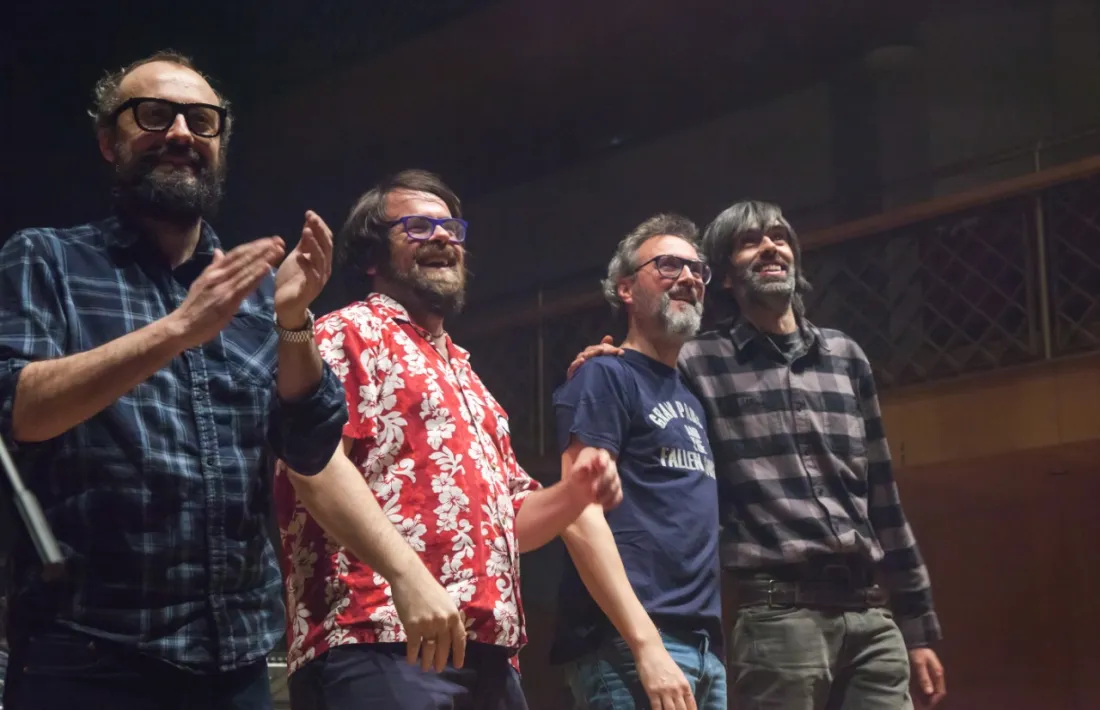 Fano Pallarès, Josu Adánez, Oriol Vilella i Albert Duat, al gener a l’Auditori, en el concert pel 10è aniversari de Madretomasa.