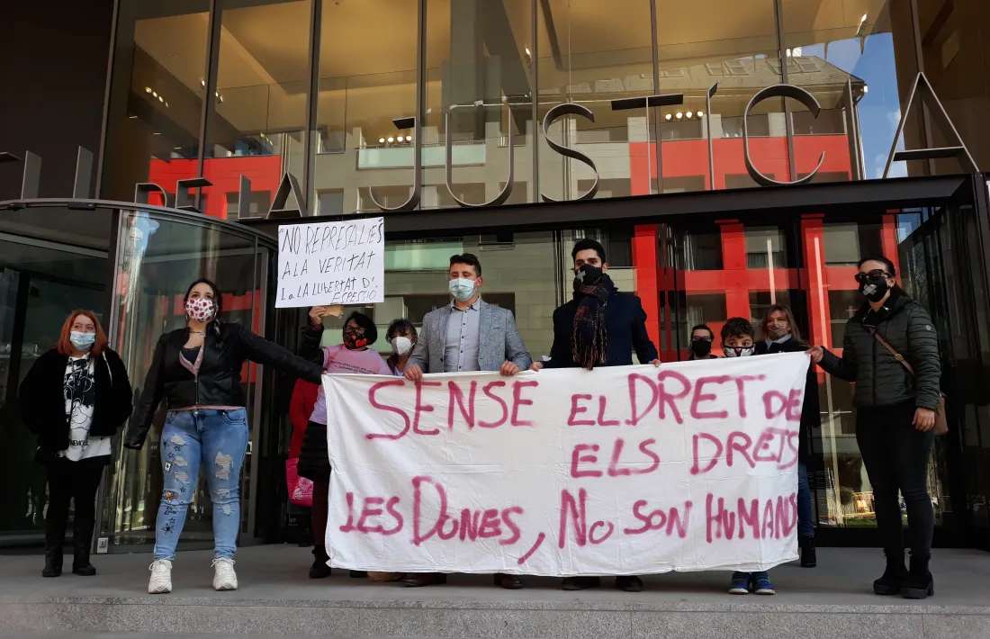 La concentració de suport davant de la Seu de la Justícia.