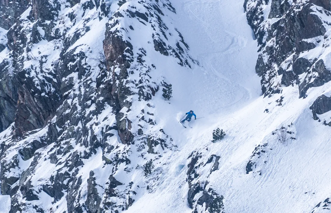 L’incombustible Dani Fornell tornarà a competir en una prova del Freeride World Tour. Foto: David Nogales Tarragó