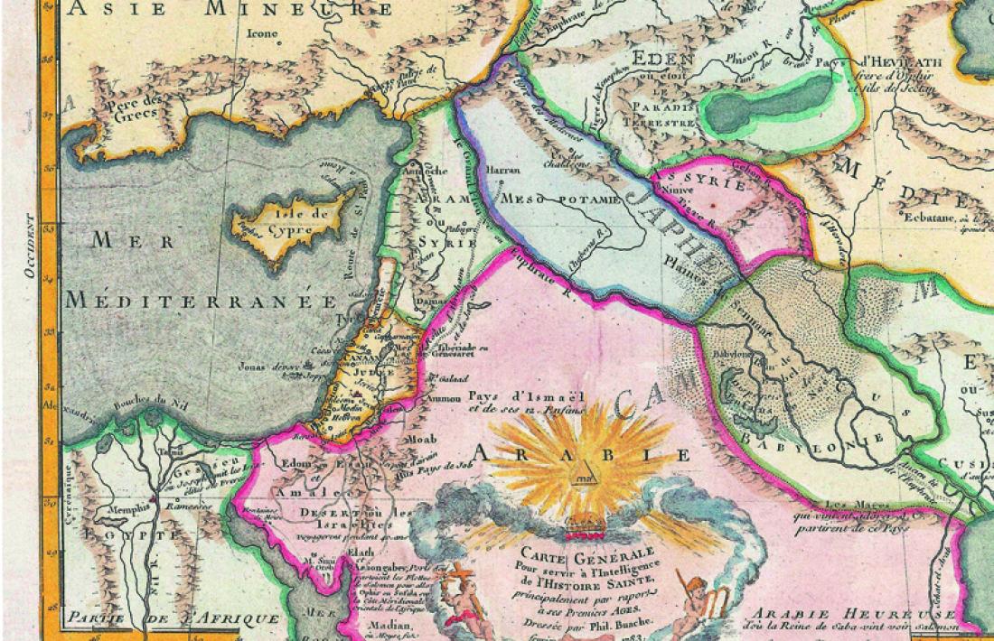 ‘Carte Générale pour servir à l’Historie Sainte’ (Philippe Buache, 1783), conservat a la col·lecció Rouben Galichian de Londres que, atenció, ubica el jardí de l’Edèn (!) dintre del territori històric d’Armènia.