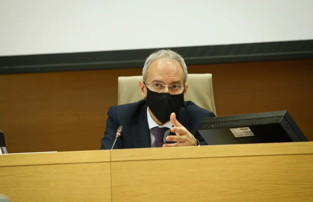 Jesús Gascón en la compareixença d’ahir.