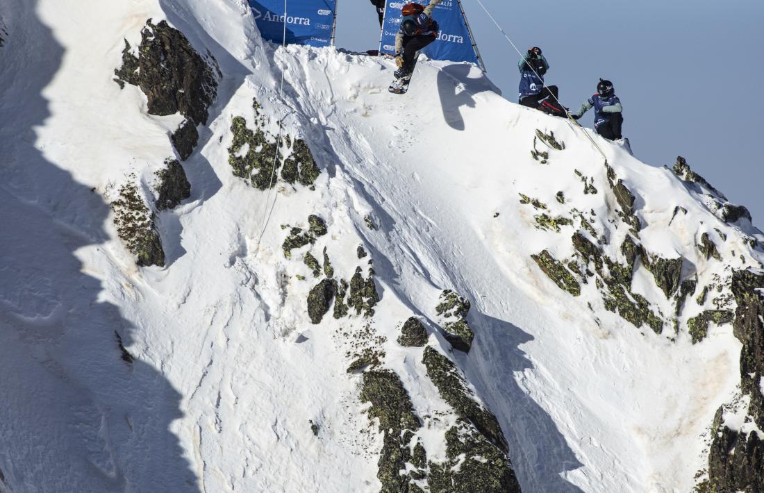 El Freeride World Tour (FWT) va disputar ahir la seva segona prova al Port del Rat. Foto: D. Daher 
