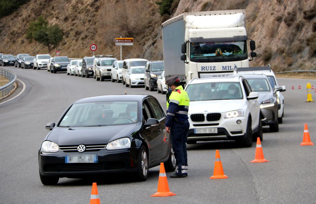 Un control dels Mossos d'Esquadra a la C-16.