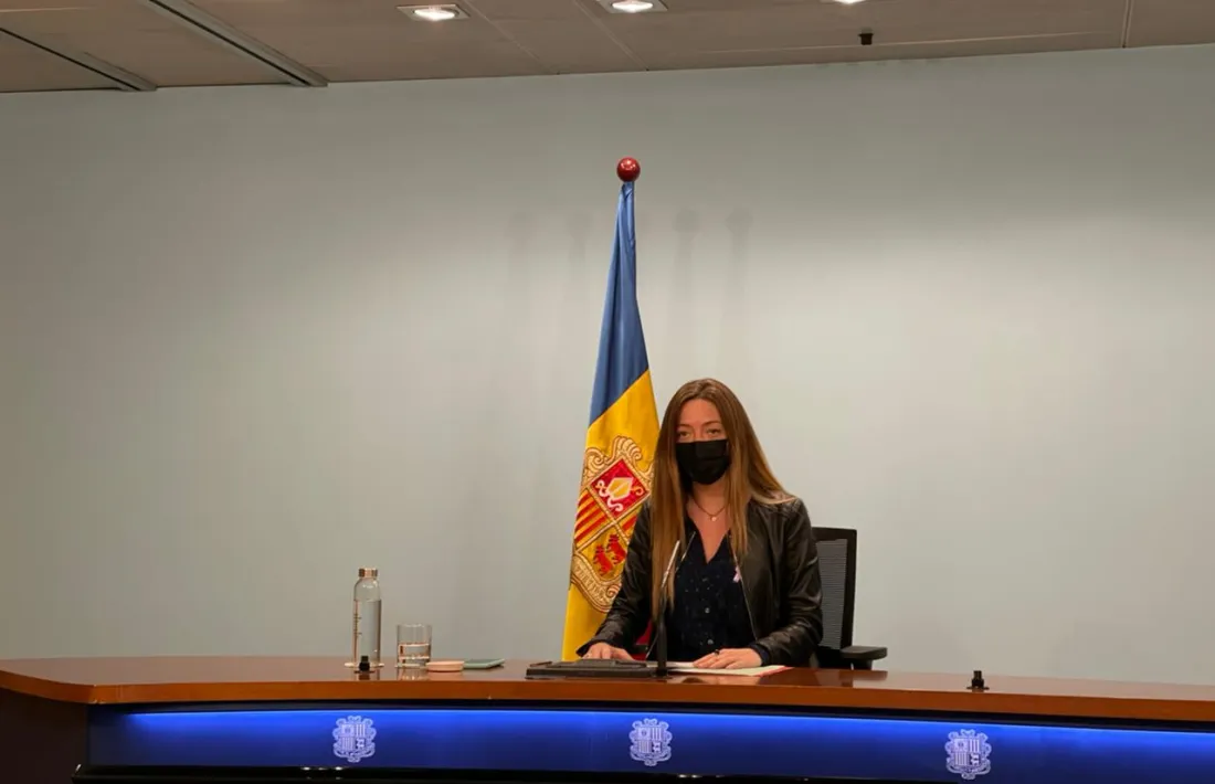La secretària d'Estat de Salut, Helena Mas, en la roda de premsa d'aquest migdia.
