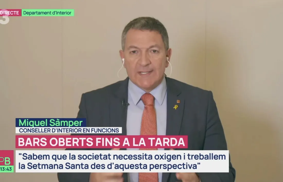 El conseller d'Interior en funcions de la Generalitat, Miquel Sàmper.