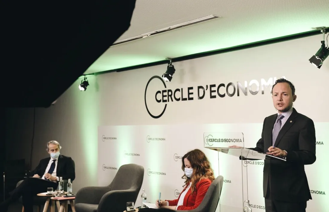 Espot en la seva intervenció al Cercle d’Economia a Barcelona, ahir.