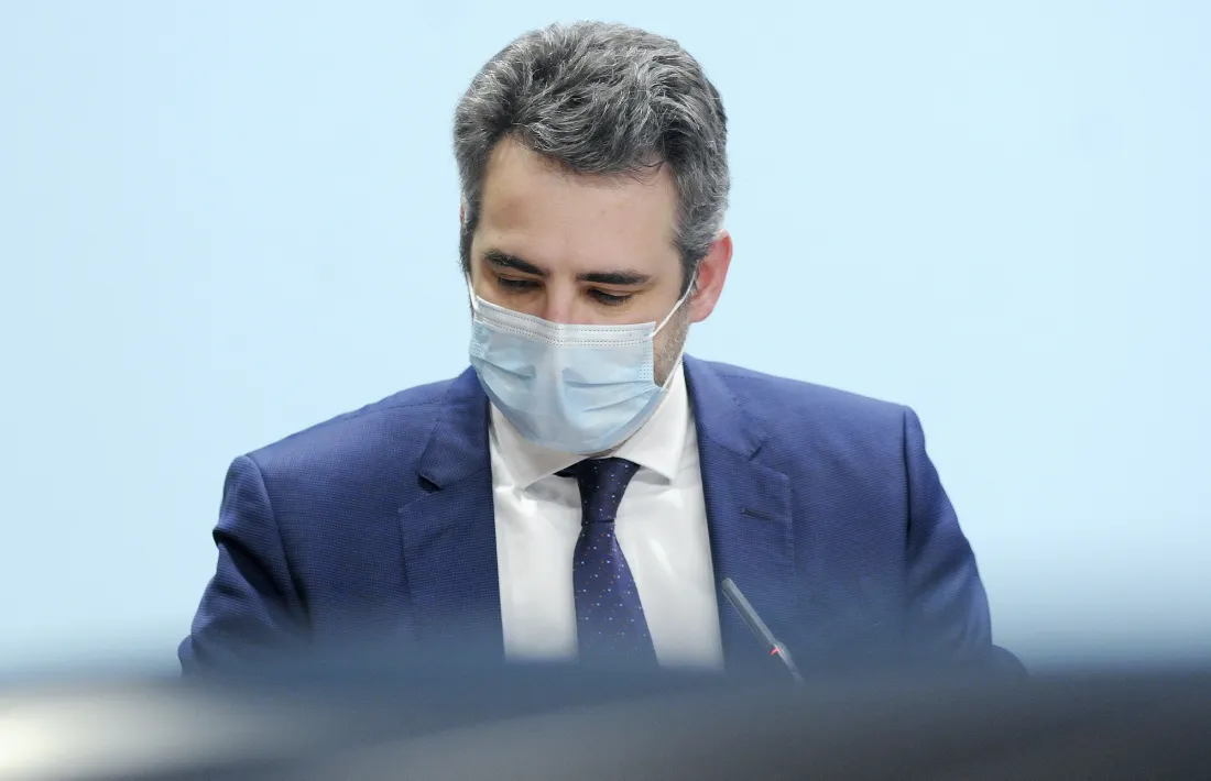El titular de Finances i portaveu de l’Executiu, Eric Jover, en la compareixença posterior al consell de ministres d'aquest dimecres.