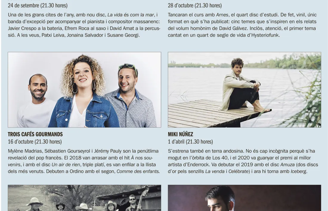 Cartell dels concerts a l'Auditori Nacional
