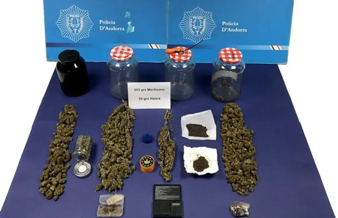 La droga comissada per la policia.