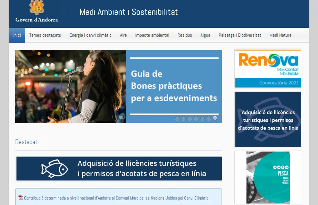 Captura del web de Medi Ambient.