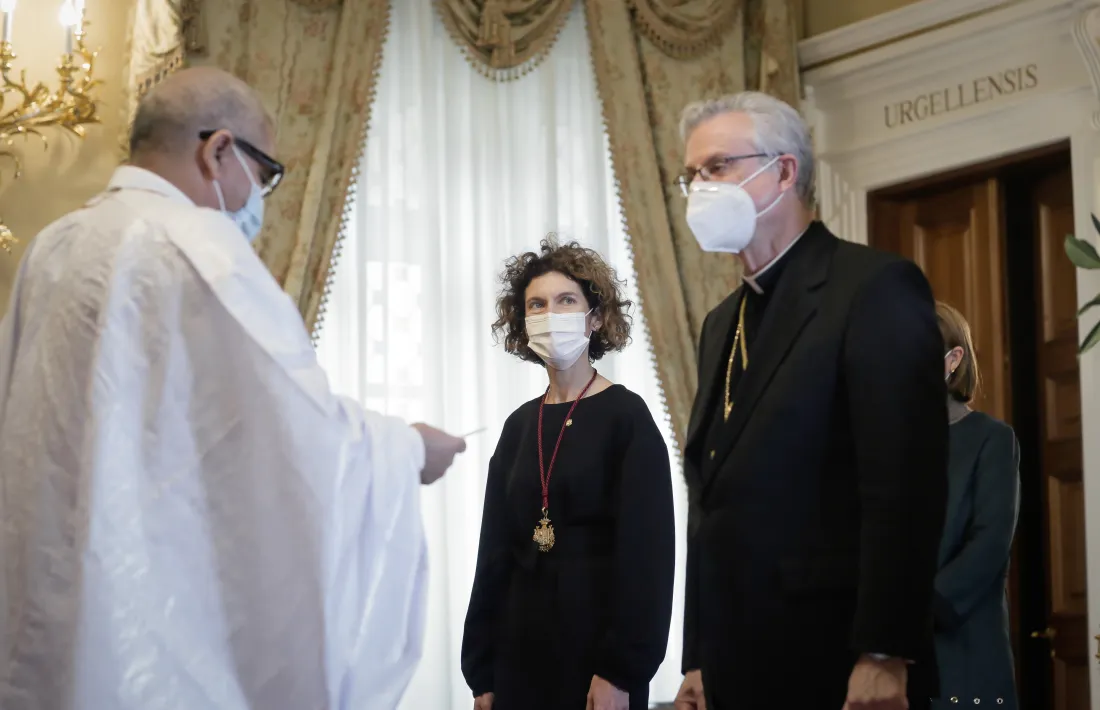 Ubach i Vives en la presentació de credencials, aquest migdia.