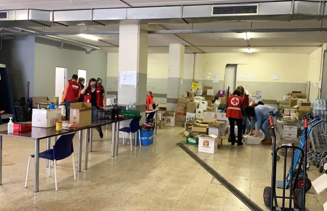 El magatzem de productes de la Creu Roja Andorrana.