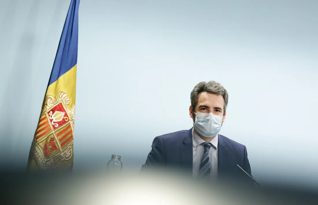 El titular de Finances i portaveu del Govern, Eric Jover, en la compareixença posterior al consell de ministres.