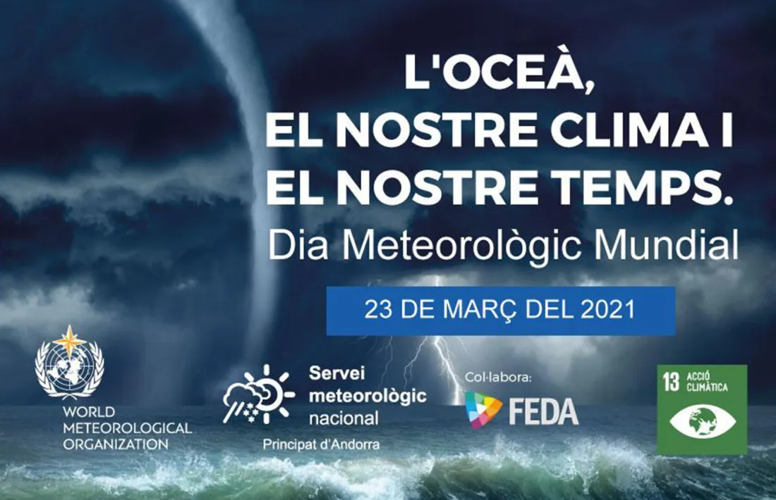 El cartell amb el lema del Dia mundial de la meteorologia.