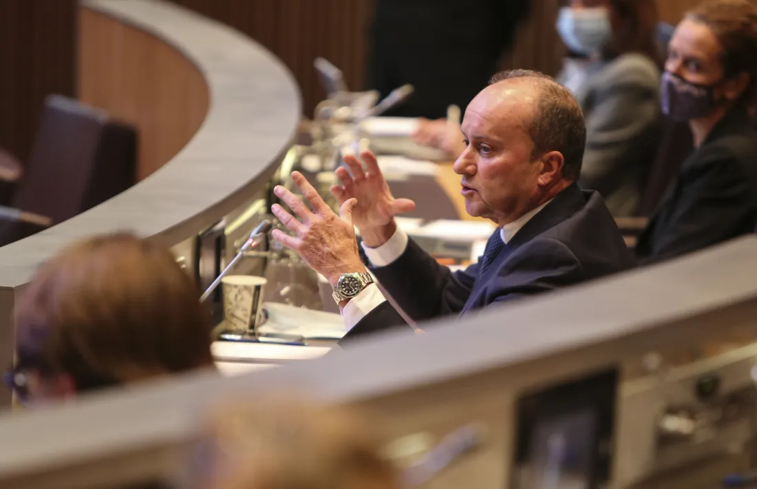 El ministre de Justícia i Interior, Josep Maria Rossell, en una sessió del Consell General.