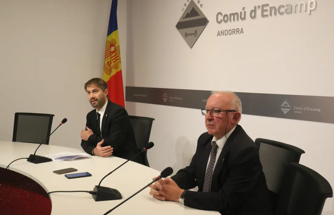 David Rios i Enric Riba en una compareixença.