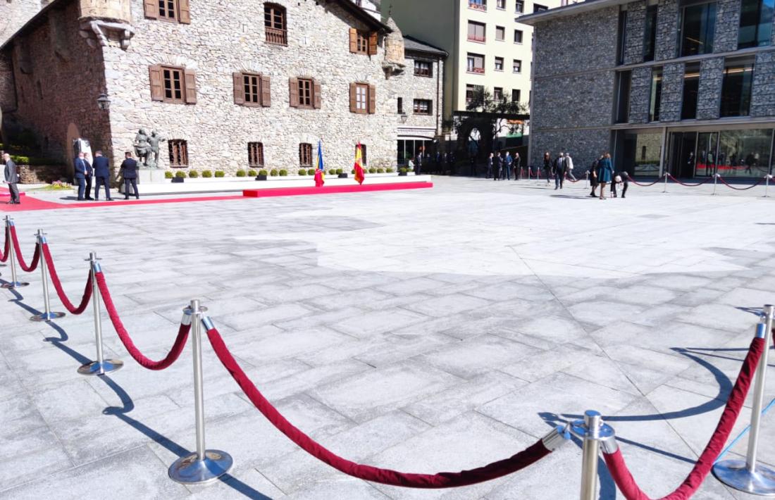 La plaça del Consell General, aquest matí.