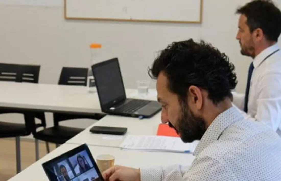 Gerard Alís i Pere López en una reunió telemàtica anterior.