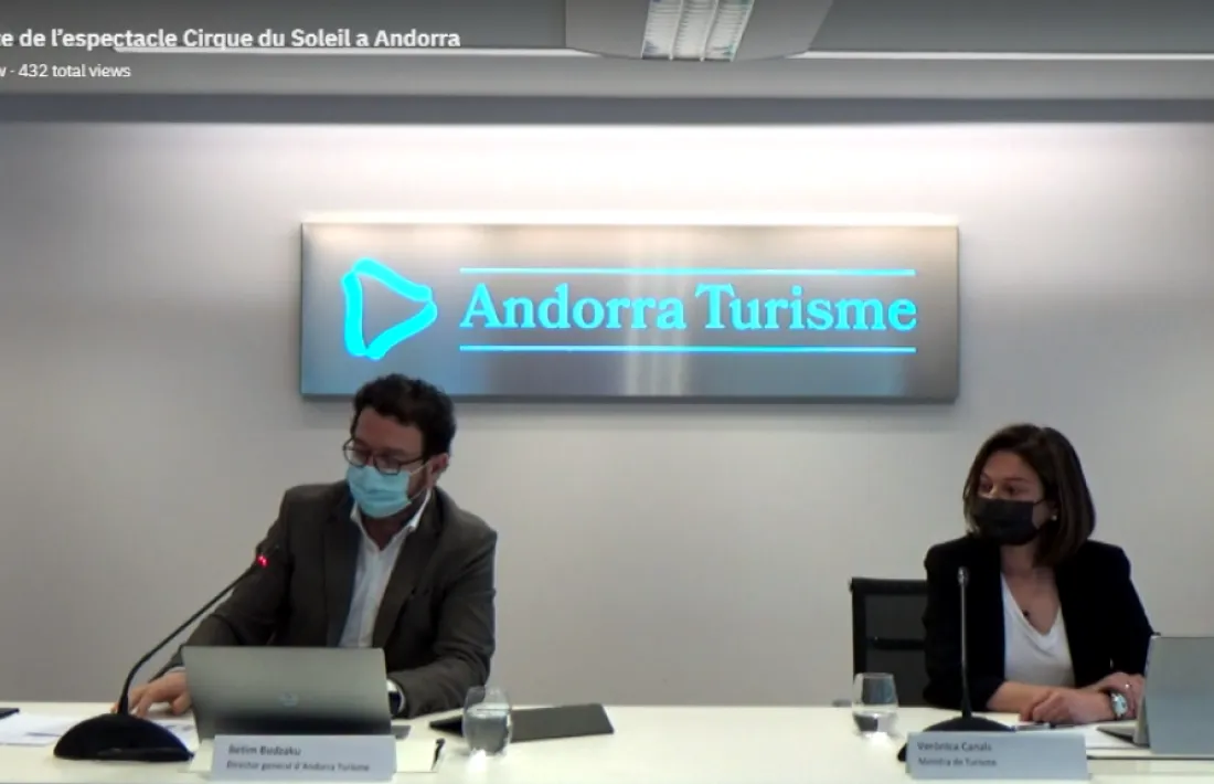 Betim Budzaku i Verònica Canals, en la roda de premsa d'aquest matí.