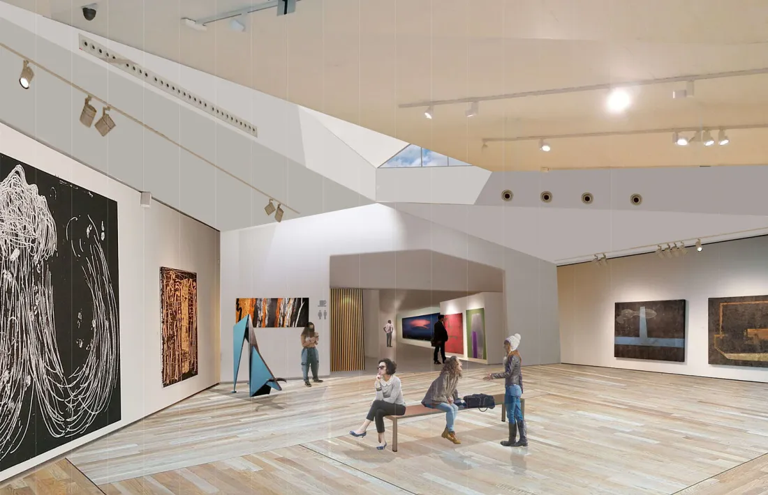 Interior de la nova ala del futur Espai d'Art, que es destinarà a sala expositiva.