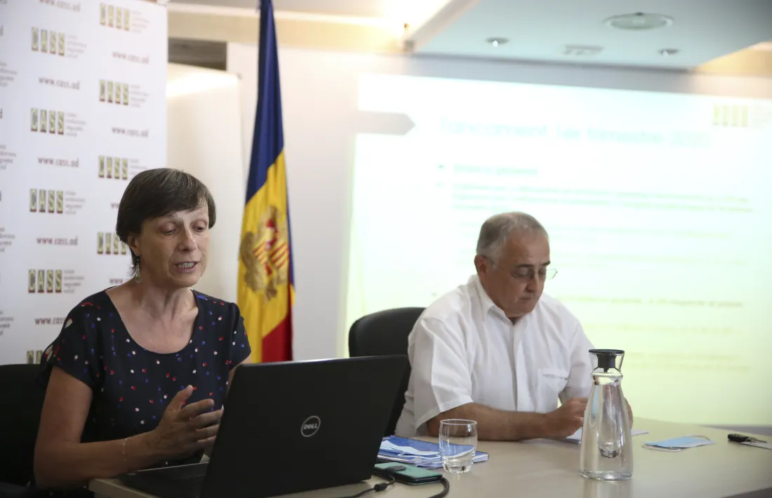 La directora de la CASS, Joaquima Sol, i el president del consell d’administració de la parapública, Albert Font.