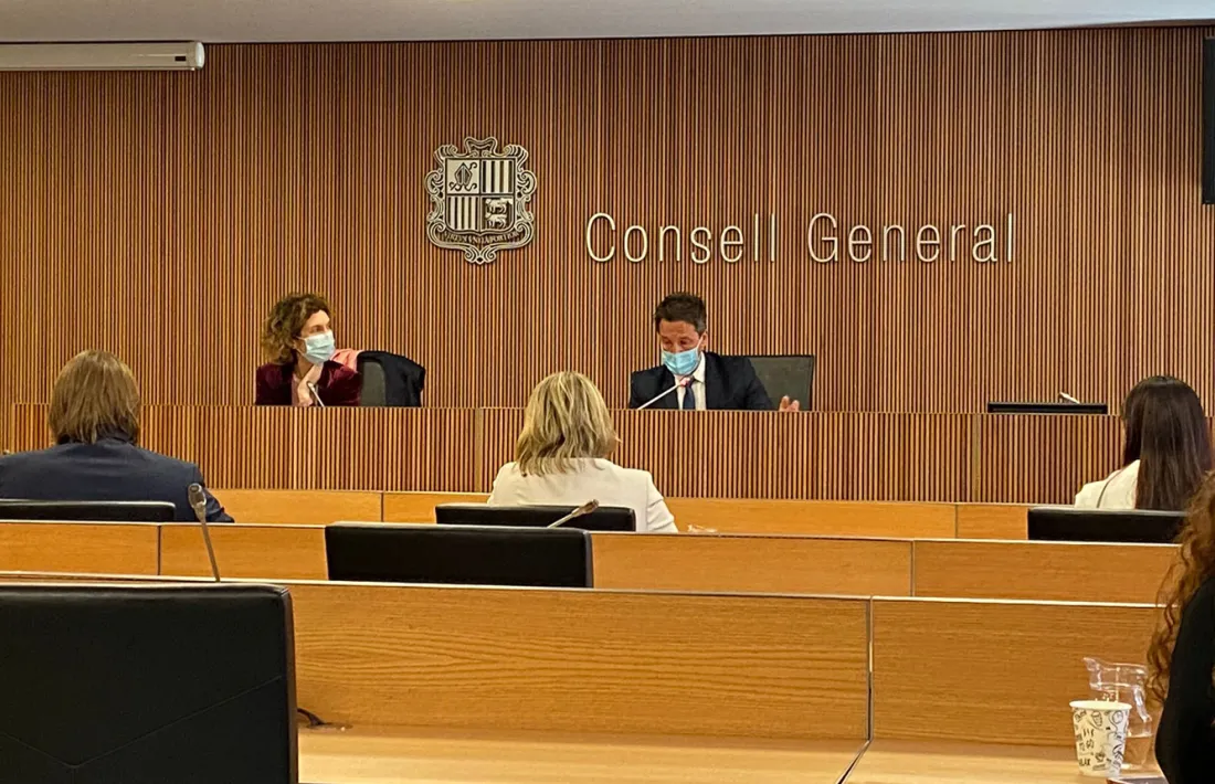 Un moment de la compareixença, aquest matí.