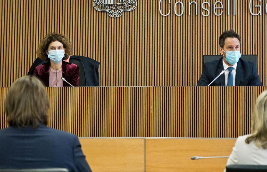 La ministra d’Afers Exteriors, Maria Ubach, en la compareixença d’ahir.