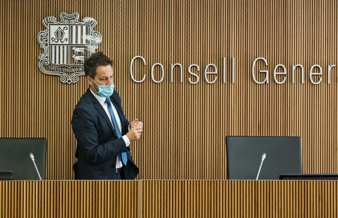 El president del grup parlamentari socialdemòcrata, Pere López, aquest dijous.