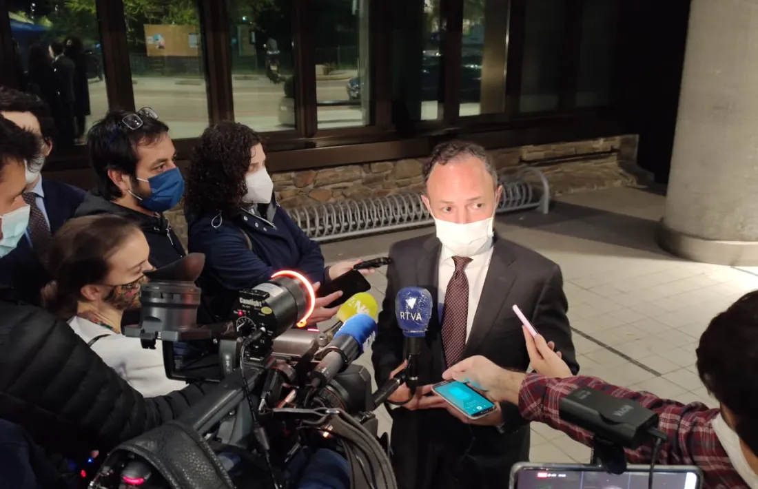 El cap de Govern, Xavier Espot, en la roda de premsa d'ahir al vespre.