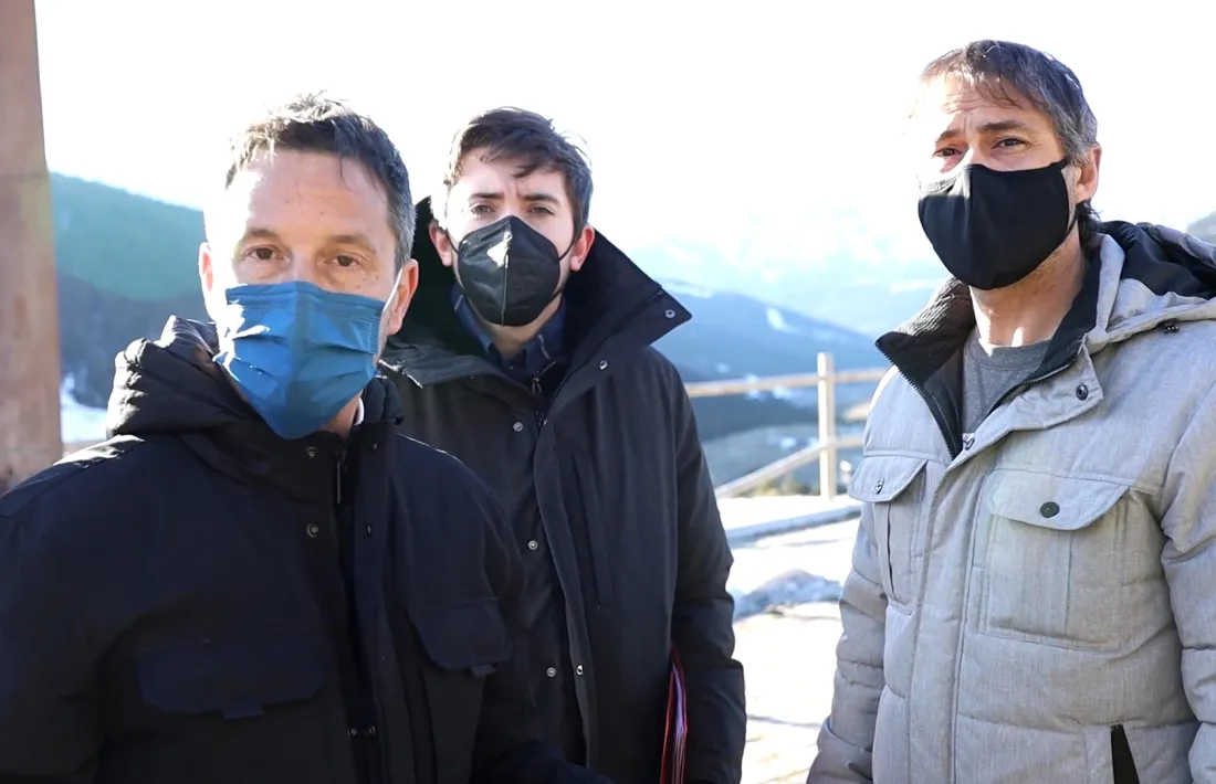 Pere López, Roger Padreny i David Rios han visitat la zona on s'estudia fer l'aeroport.