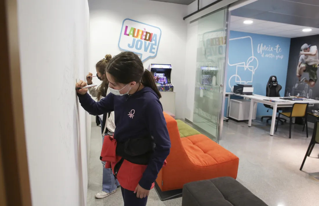 Un moment de la inauguració, aquesta tarda.