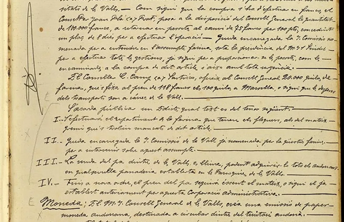 Acya del Consell del 19 de desembre del 1936 que autoritza l'emissió de bitllets per valor de 50.000 pessetes.