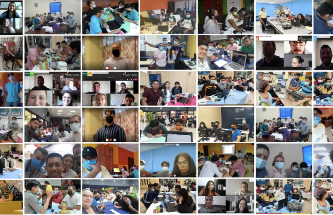 Els participants en la 'hackató' iberoamericana.