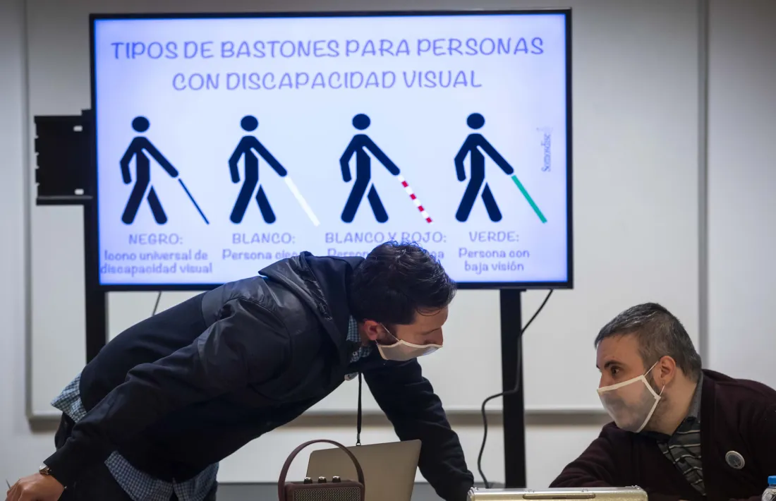 David Jiménez i Marc Latorre en un moment del taller.