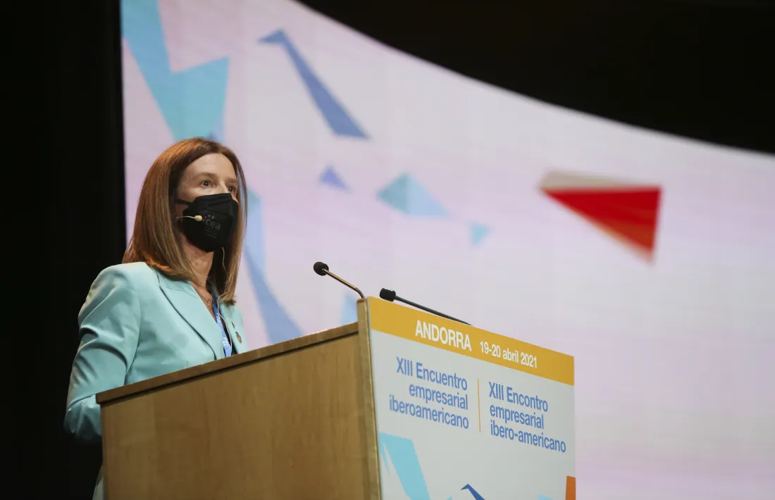 Sílvia Calvó va prendre part ahir en una de les taules de diàleg de la primera jornada de la Trobada Empresarial.