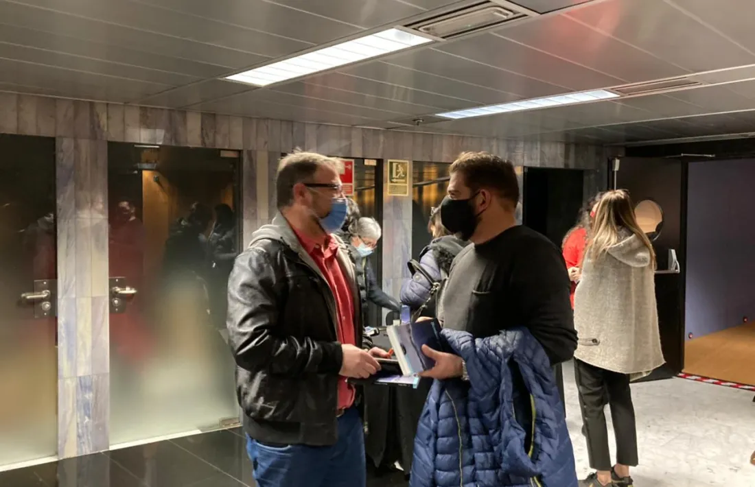 Rubio i Gálvez, als prolegòmens de la presentació d’ahir a l’auditori Rocafort lauredià.